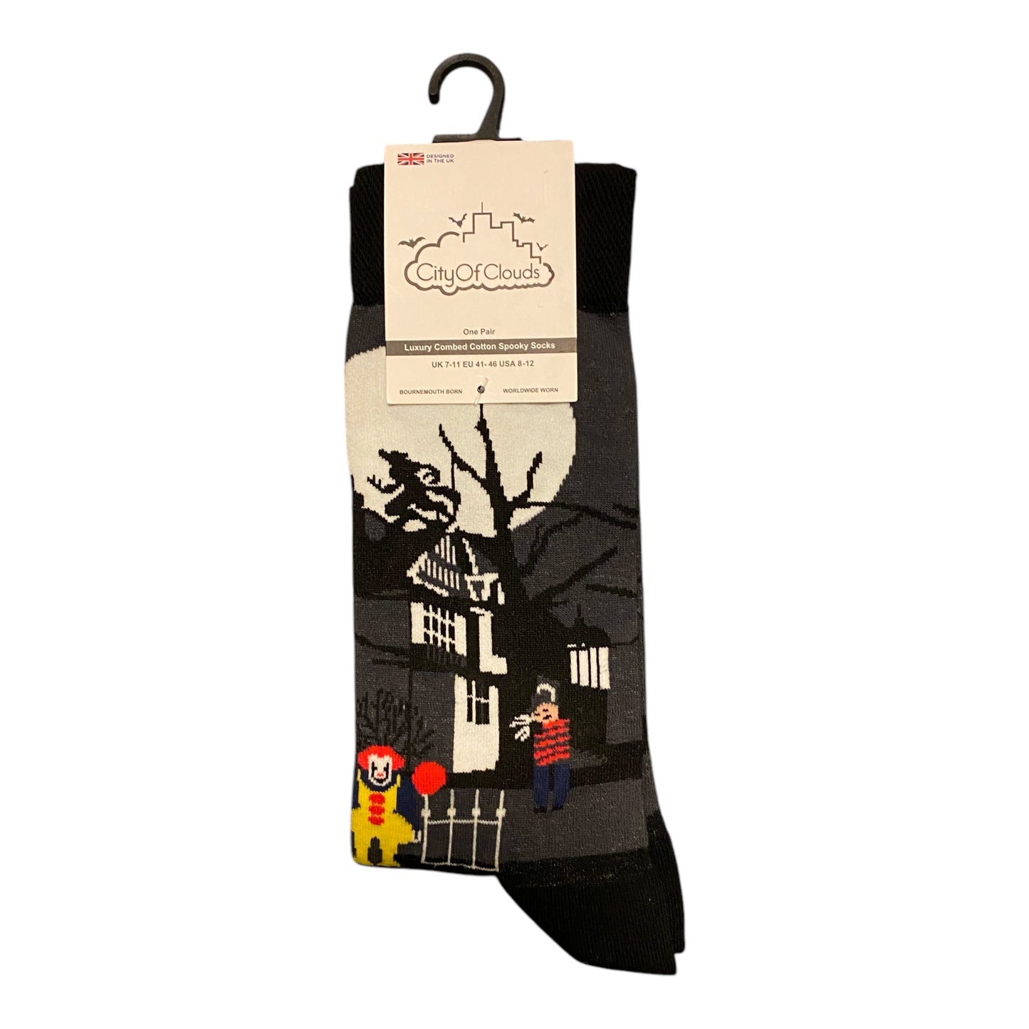 Spooky Socks Novelty Gift Luxury Combed Cotton - City of Clouds