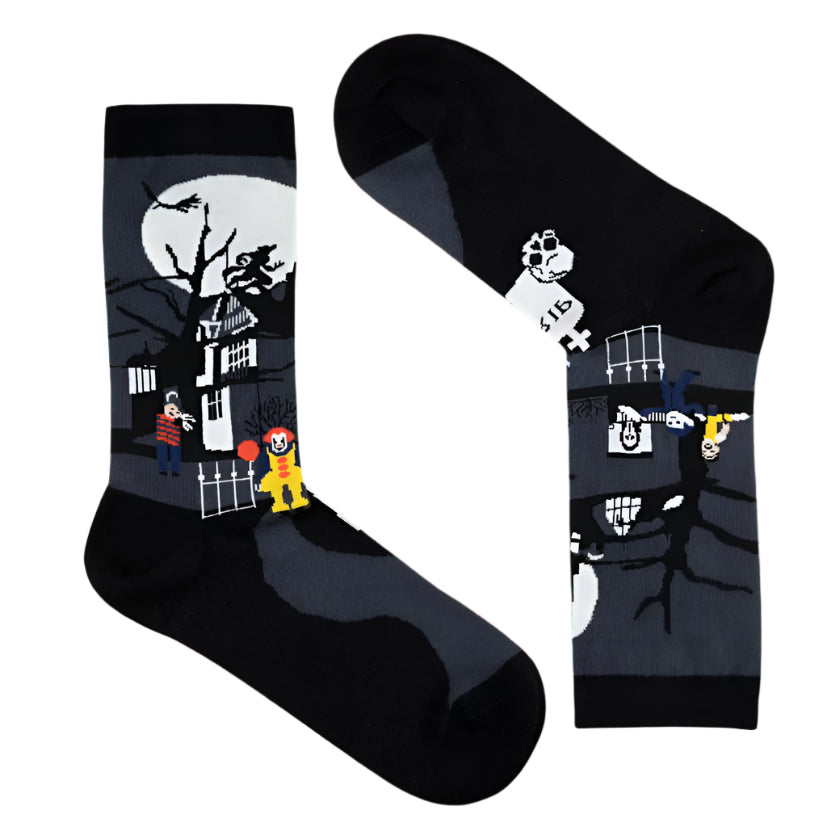 Spooky Socks Novelty Gift Luxury Combed Cotton - City of Clouds